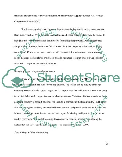 Marketing Intelligence Systems