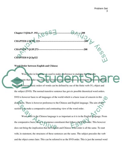 Word Order between English and Chinese