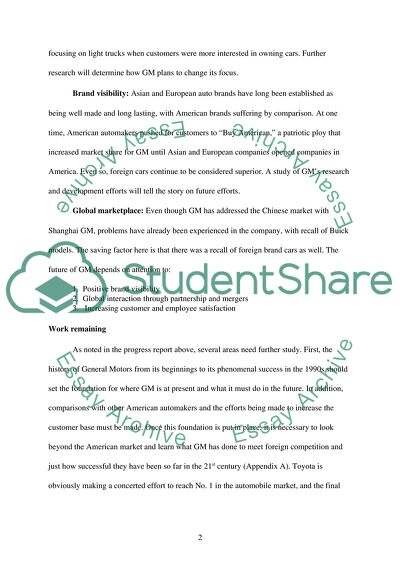 Financial Losses for GM Auto Manufacturers