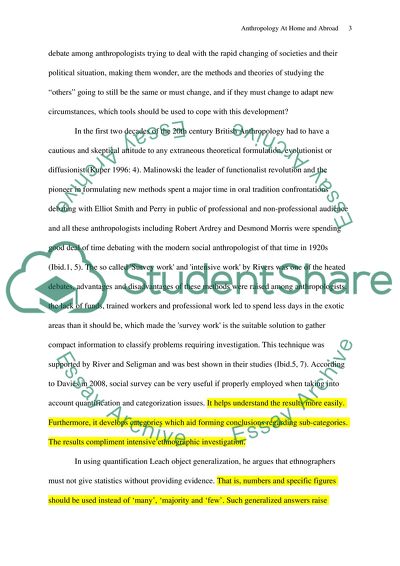 Anthropology at Home and Abroad