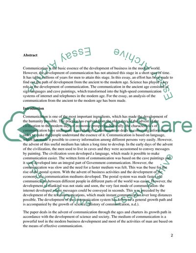 Development of Communication Throughout The History of Humanity