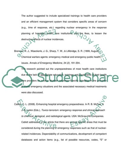 Emergency Managment Response Planning to a Portable Nuclear Device in a Major Hospital