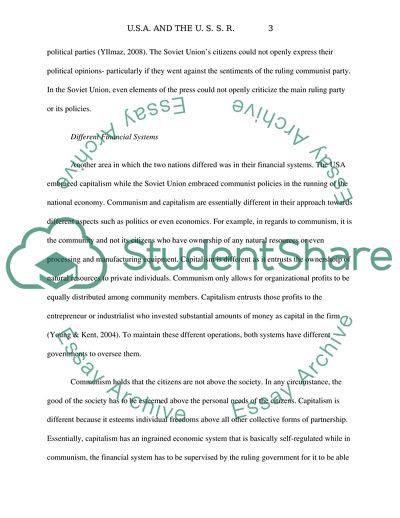 Comparing and Contrasting the USA and the USSR
