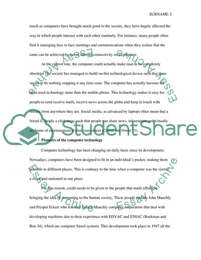 Computers and Technical Devices in our Society