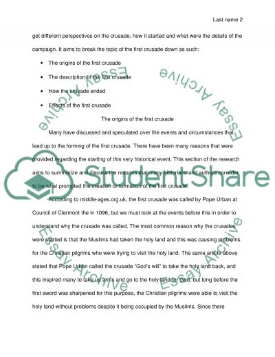 the first crusade essay the first crusade essay