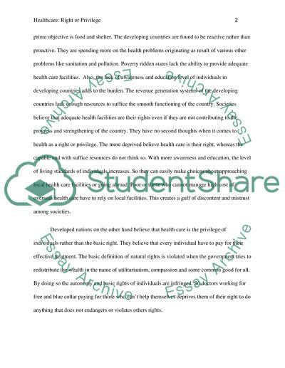 Healthcare: Right or Privilege