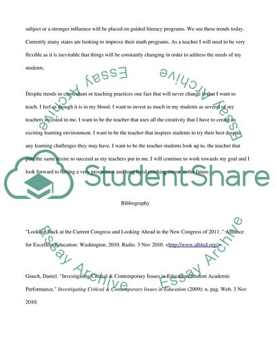 Personal Career Analysis: Elemenarty Teacher