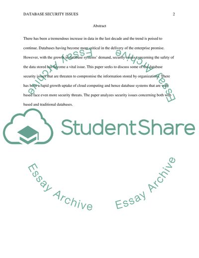 Database security issues