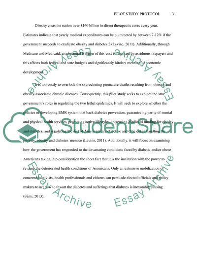 Pilot Study Protocol on Policies Promoting the Regulation of Obesity