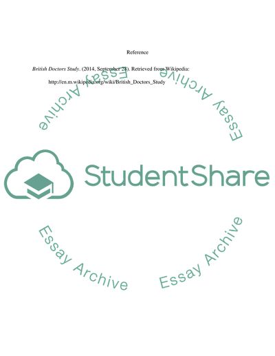 Cohort Appraisal of the British Doctors Study