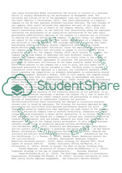 John Lewis Partnership Model