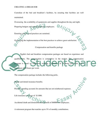 Creating a Dream Job: Ngallas Bed and Breakfasts Owner Manager