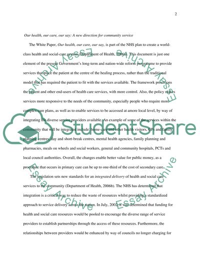 National health care policy