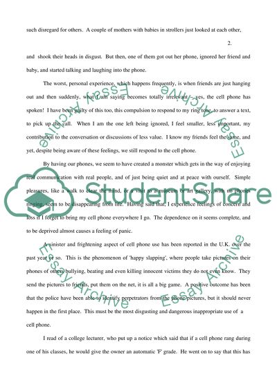 Cell Phones The Impact of their Inappropriate Use