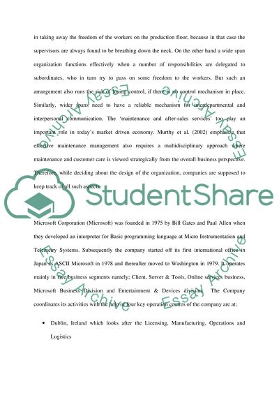 Organizational Design of Microsoft