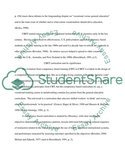Competency-Based Curriculum Development
