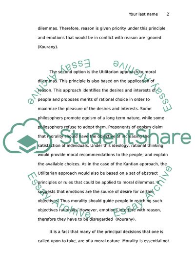 Equal Importance of Reason and Emotion in Justifying Moral Decisions