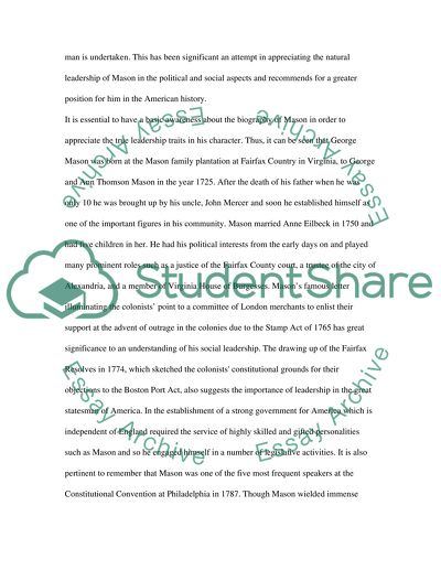 George Mason In The History