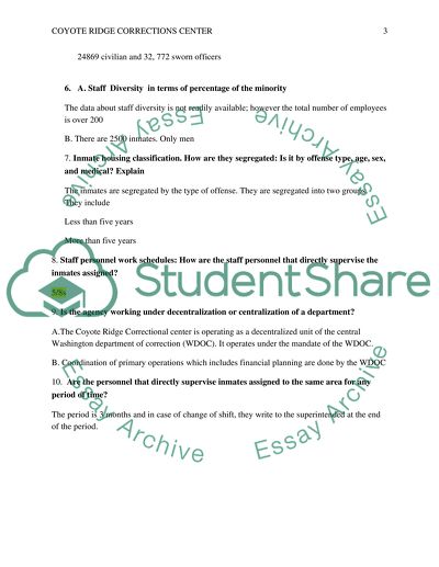 Affiliation of Coyote Ridge Corrections Center