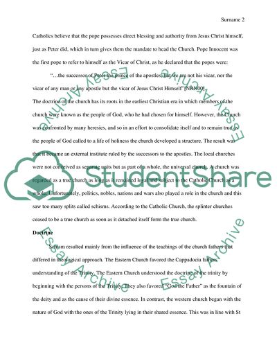 Catholic Understanding of Schism