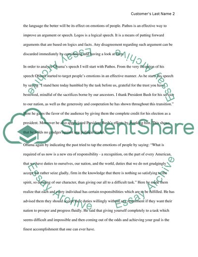 Political Speech (Obama Inaugural Address 20th January 2009)