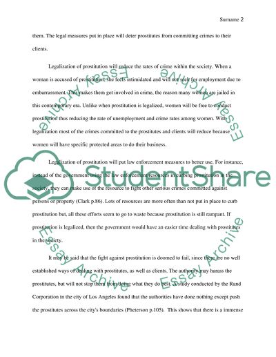 Legalizing Prostitution