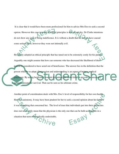 Ethical Issues of Ewe v. Cloth