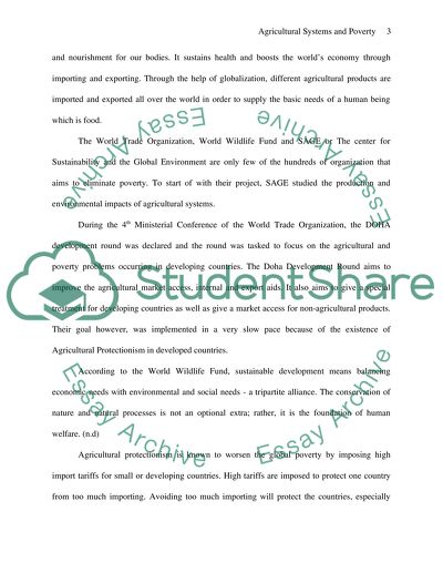 Agricultural Systems and Poverty