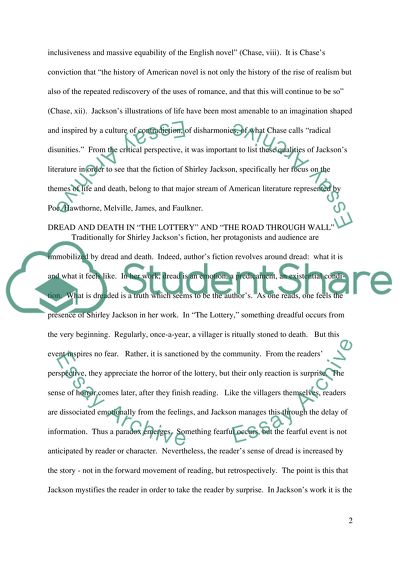 Dread and Death in The Lottery and The Road through Wall