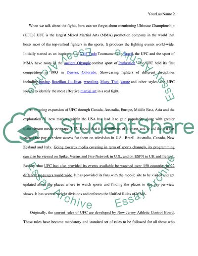 Informative speech on the UFC