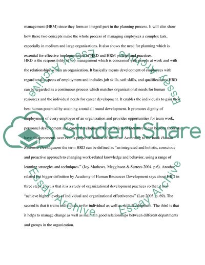 Human Resource Planning and Strategic Organizational Planning