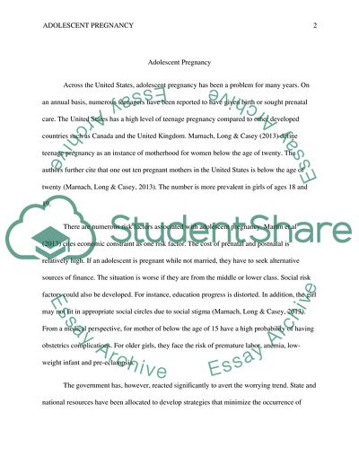 Risk Factors Associated with Adolescent Pregnancy