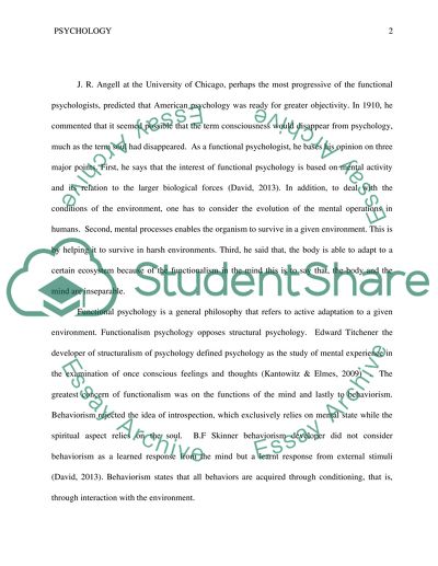 Emergence of Functional Psychology