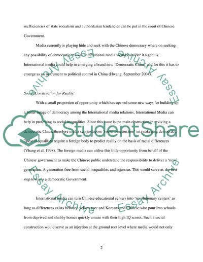 International Media and Democracy in China