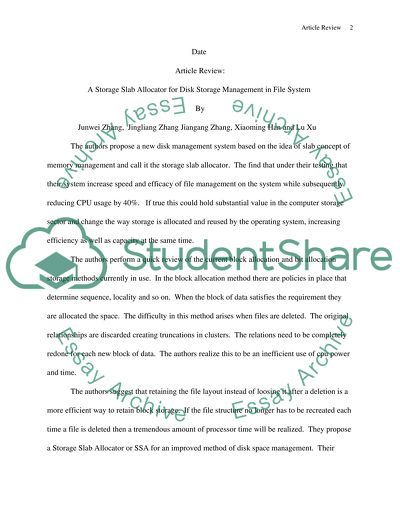 Artical review on computer file mgmt