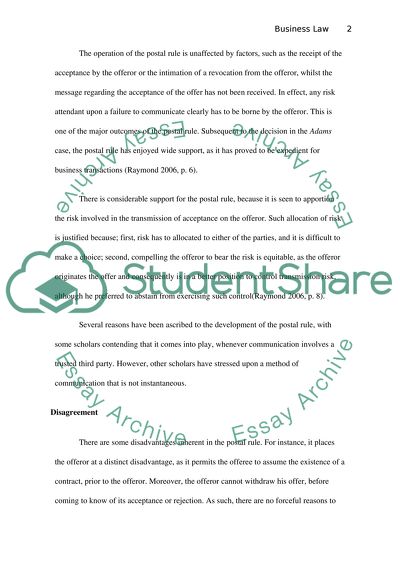 Postal Acceptance Rule