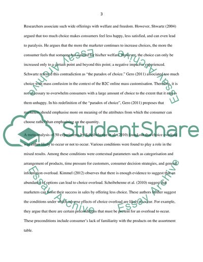 Choice Overload: Solution through Offering Less Choice