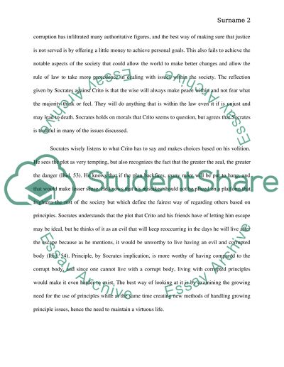 Arguments Based on Crito by Plato