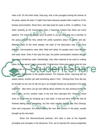 Linguistic Analysis of a Conversation