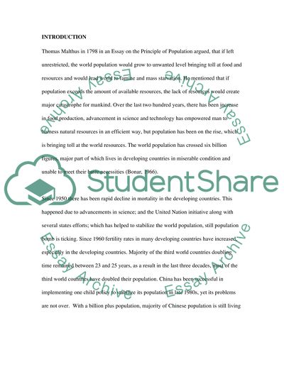 The Impact of over population in third world countries