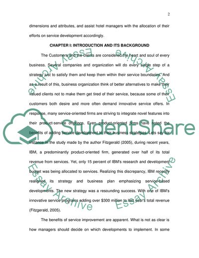 Providing Advance Service in the Hotel Industry: A Strategic Marketing Perspective