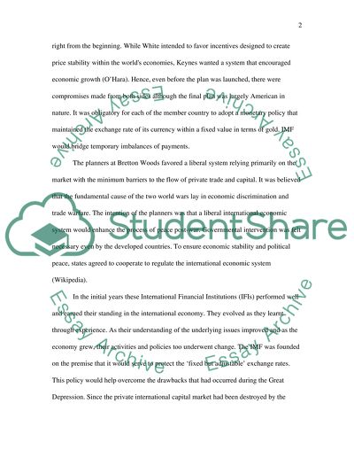 The Role of Bretton Woods Institution in the Restructuring of International Relations in the Post -War Period