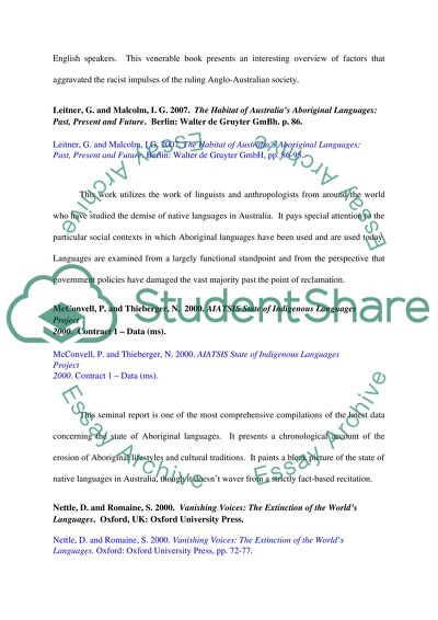 Annotated bibliography australia picture