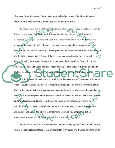 Joan Robinson in Economics