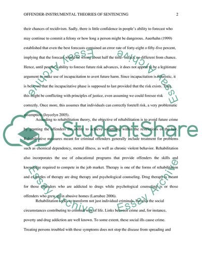 Offender-Instrumental Theories of Sentencing