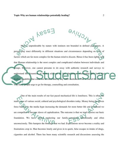 Why are human relationships potentially healing