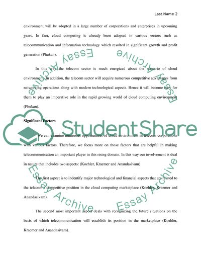 Cloud Computing in Telecommunications