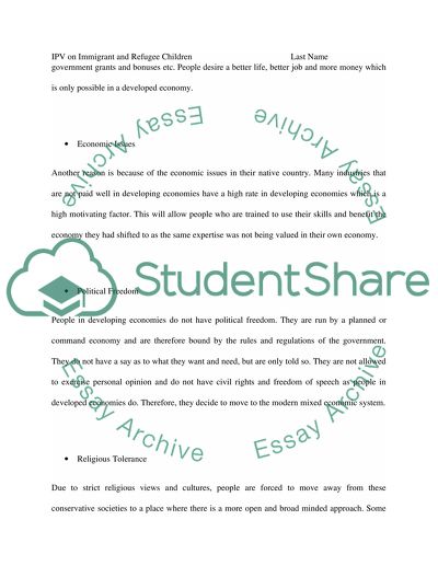 The Impact of Intimate Partner Violence on Immigration and Refugee Children