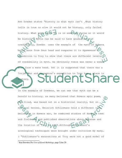 Myth as a Precursor to History