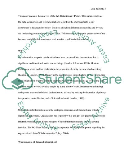 W5-Data Security Policy